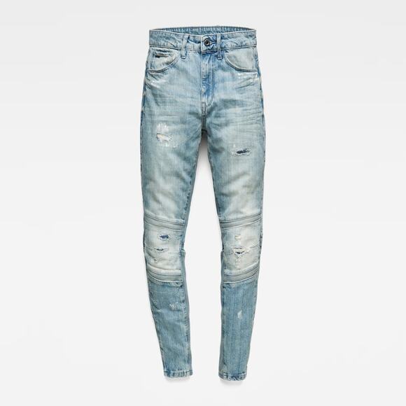 G-Star Raw Motac Deconstructed 3D High Rise Skinny Jean Light Wash Distressed 30 - Picture 2 of 16